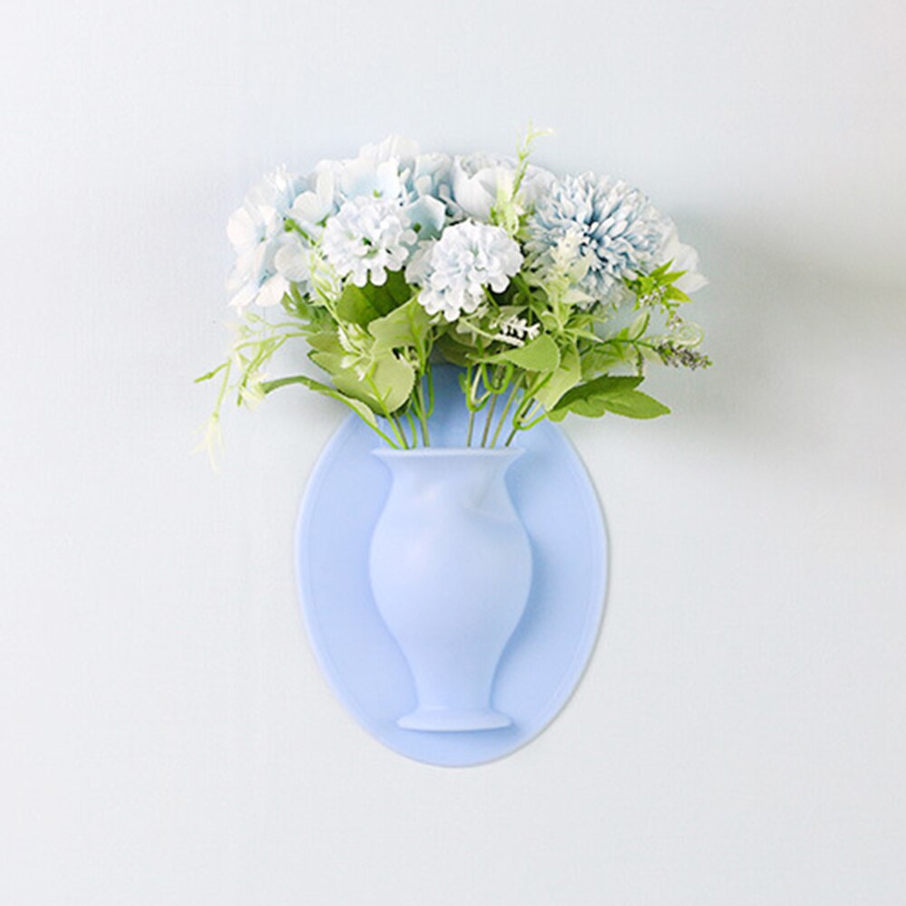 Silicone Additive Sticky Vase Easy Removable Wall And Fridge Flower Plant Vases DIY Home Decoration Accessories