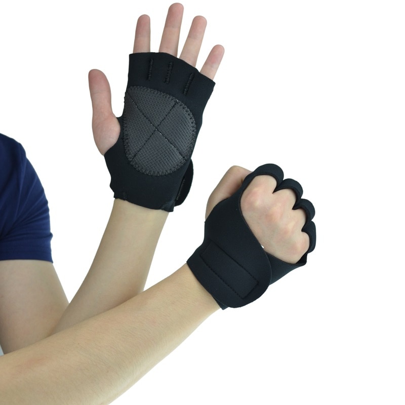 Guantes de neopreno para levantamiento de pesas, guantes de gimnasio antideslizante para Fitness, guantes de goma para ejercicio acolchados para hombre y mujer, entrenamiento de construcción corporal
