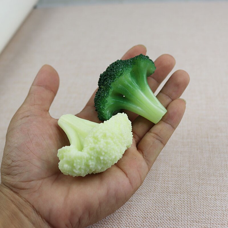 Kunstige grøntsager blomkål broccoli mad model indkøbscenter prøve dekorative rekvisitter børn leger legetøj