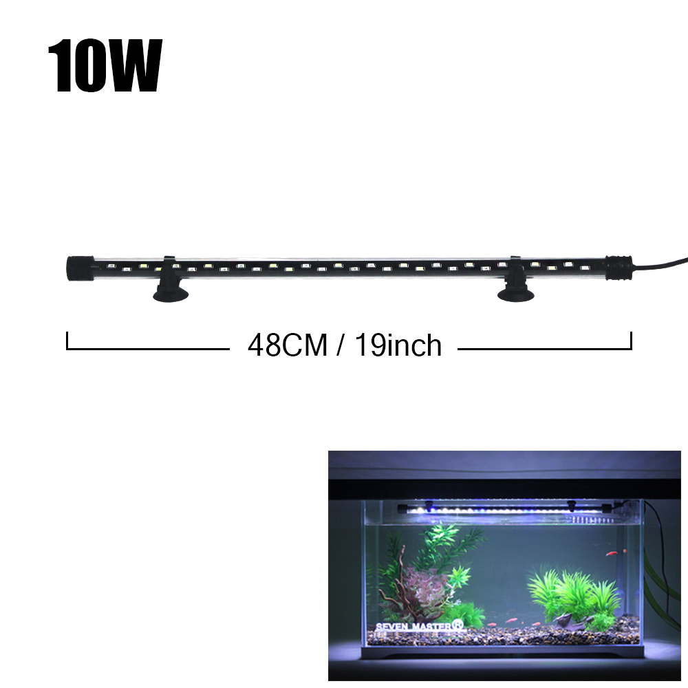 Luz LED para acuario, lámpara de cultivo de plantas, luz impermeable para pecera, 18-58CM, iluminación decorativa para acuarios subacuáticos, 90-260V, 5730chip: Plata