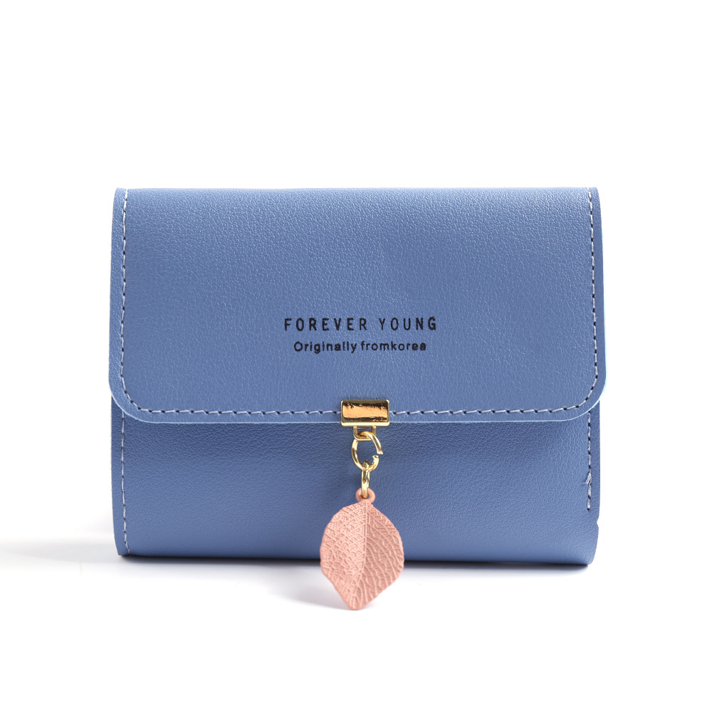 FONMOR-petits porte-monnaie pour femmes, de luxe, Mini porte-monnaie à loquet, porte-cartes de crédit, portefeuille en cuir synthétique polyuréthane: blue