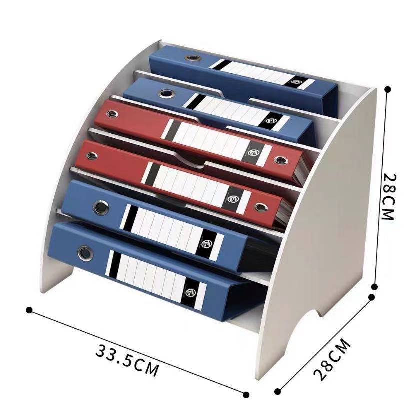 PVC A4 File Sorter Organizer 6 Compartment Desktop Fan-Shaped Mail Letter Document Magazine Holder Rack Assembly White