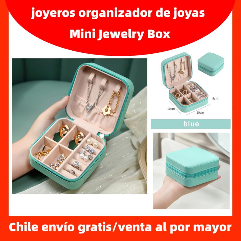 Portable Jewelry Storage Box For Earrings Necklace Ring Button Leather Display Travel Jewelry Case Joyeros Organizador De Joyas