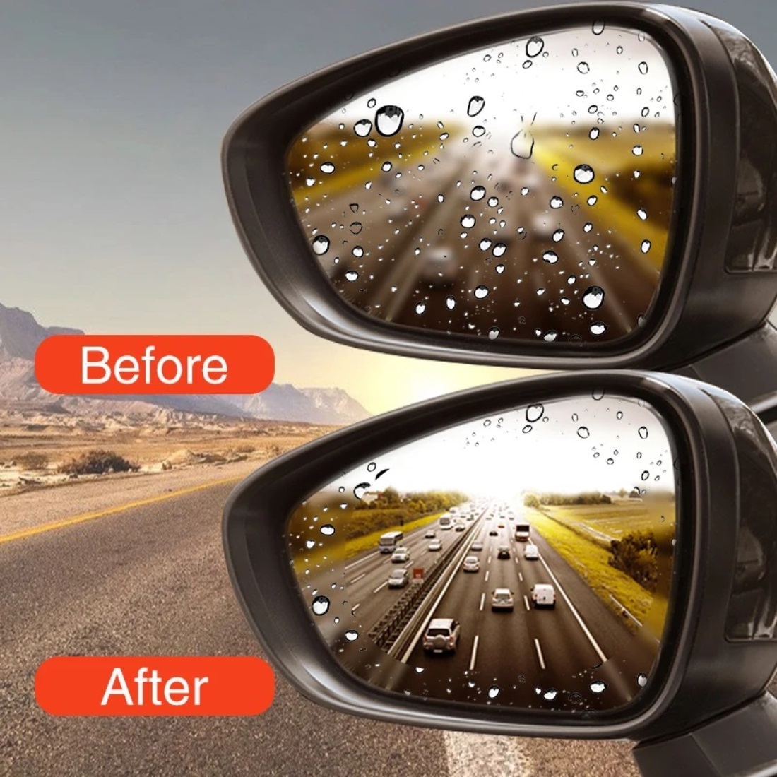 2X Film Anti-pluie pour rétroviseur de voiture, Film étanche pour vitres de verre, autocollant Anti-buée et Anti-reflet, accessoires automobiles