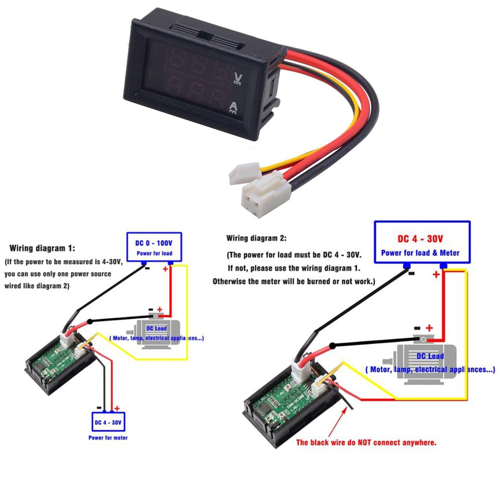 DC 100V 10A Mini 0.28inch LED Digital Voltmeter Ammeter Volt Ampere Meter Amperemeter Voltage Indicator Tester