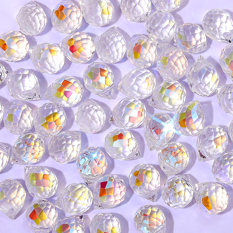 Cuentas de fresa de cristal de 10x8mm, cuentas de vidrio facetadas brillantes de Color AB para fabricación de joyería, pulseras DIY, accesorios para pendientes, 50 Uds.: Azul