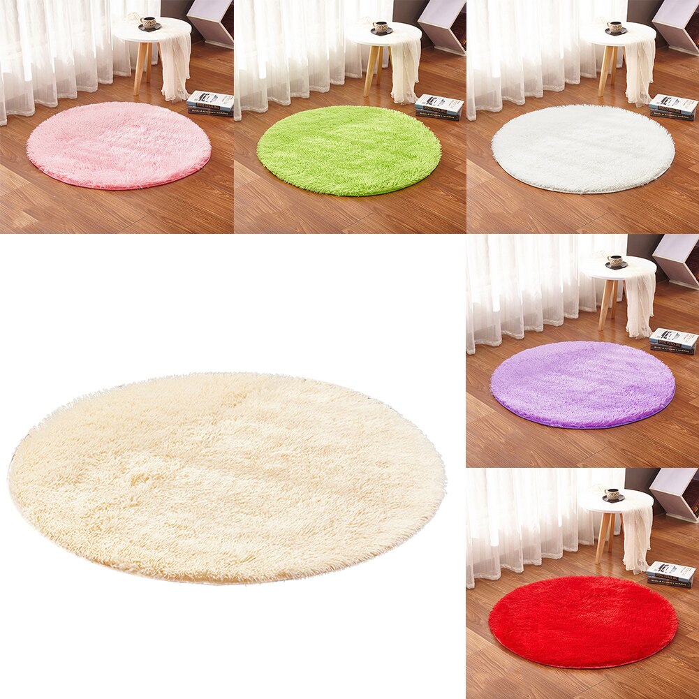 Super Soft Round Carpet Mat Fluffy Rugs Anti-Skid Shaggy Area Rugs Livingroom Bedroom Carpets Home