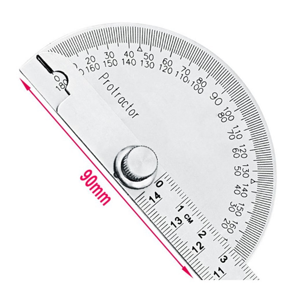 Hoekmeter gradenboog 2 stuks - RVS liniaal met verstelbare arm - 180