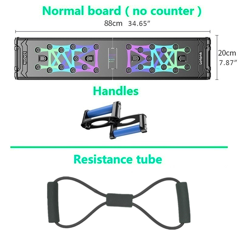88cm Counting Push Up Board Home Gym Training Pectoralis Arm Muscles Latissimus Dorsi Multifunctional Push-up Brace Stand Plates: Normal 8 rope