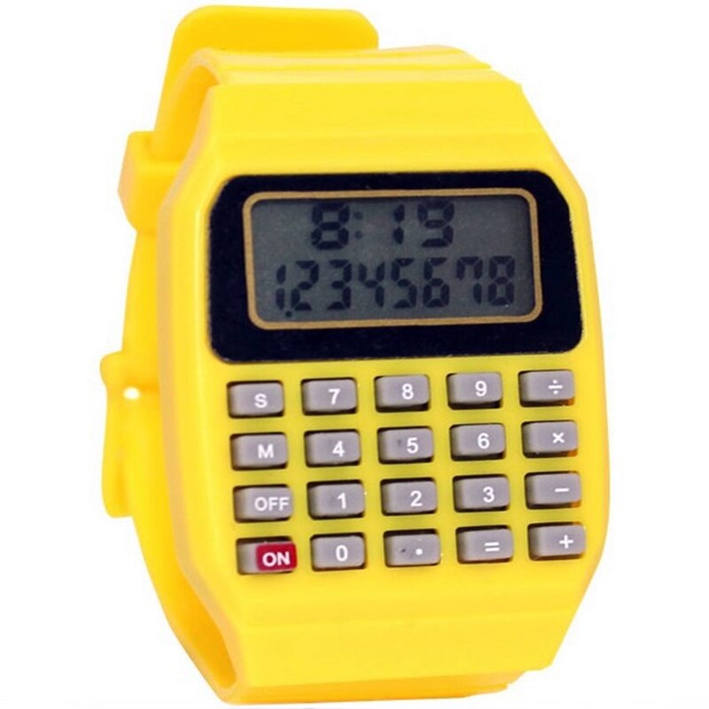 Vandtæt elektronisk farverig silikone regnemaskine ur dreng eller pige studerende læring ur tælle værktøjer ur ur relojes