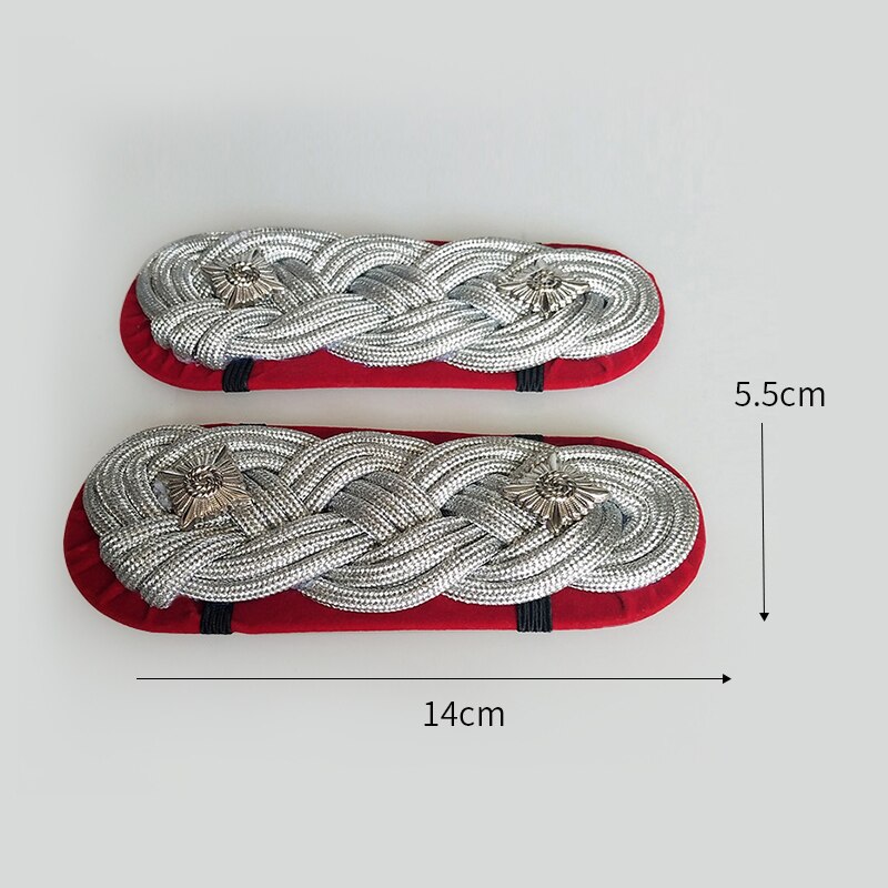 1 Pair Woven Epaulettes Metal Star Epaulete Security Uniform Accessories Performance Shoulder Badges DIY for Honor Guard Costume: Model 3