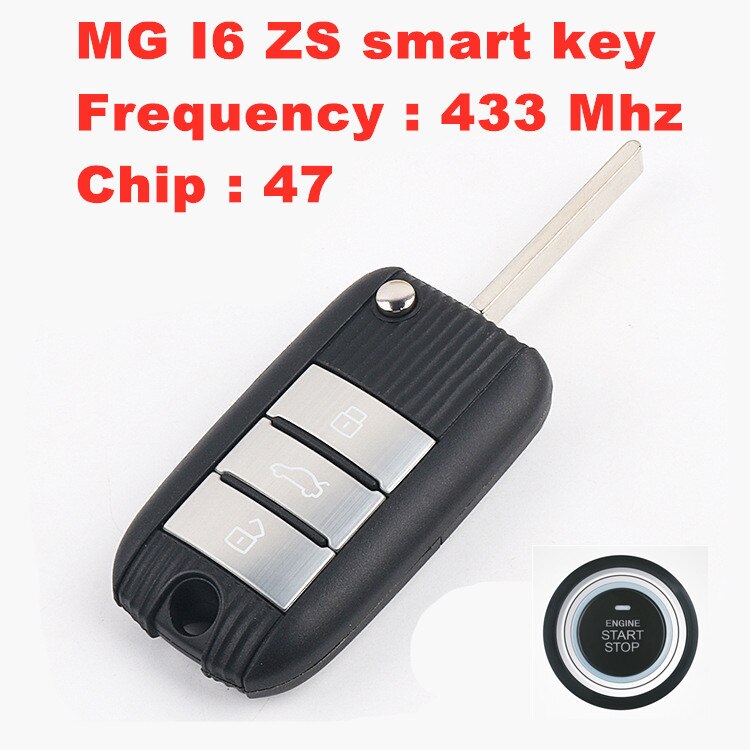 Til mg  i6 zs foldende fjernbetjening / smartnøgle 433 mhz 47 chip