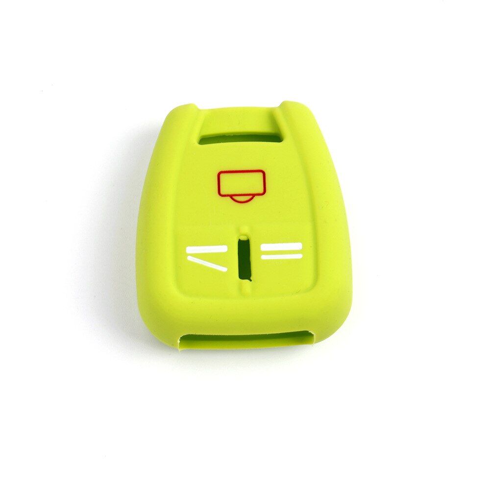 Silicone Auto Sleutel Cover Fob Skin Case Voor Opel Vectra C Astra Zafira Vectra B Fronton Tigra Omega Signum Frontera auto Styling: Apple green
