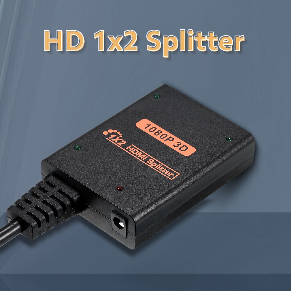 HD Splitter 1 in 2 out 1080P Image 3D Effect Compatible with PC/Laptop/Game Console/Set-top Box/Projector/TV/Monitor