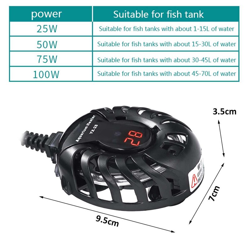 220V Digitale Aquarium Mini Heizung Automatische Wasser Heizung Stangen Digitale Temperatur Regler für Schildkröte Aquarium Zubehör