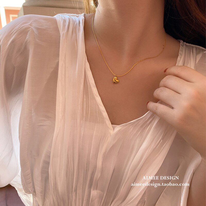 Meyrroyu Rvs Romantische Onregelmatige Hart Hanger Ketting Voor Vrouwen Fijne Ketting 2021Trend Party Mode-sieraden