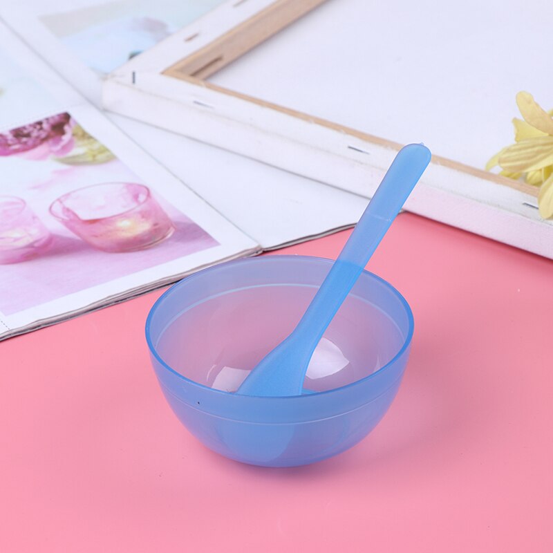 Conjunto para mascarilla Facial 2 en 1, cuenco mezclador, cuchara, palo, cepillo, conjunto para cuidado del rostro, conjuntos profesionales de belleza Facial para mujer: Azul