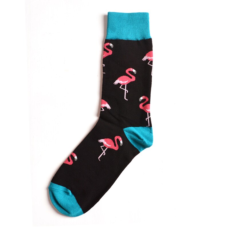Calcetines de algodón con de flamenco para adulto, medias cálidas con de animales, flamencos, Grulla, llama, fuego, fla, pluma de pájaro rosa, lago