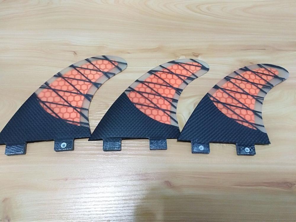 FCS Fins G5 Surfboard Fin Honeycomb Fibreglass Fins orange Black FCS Quilhas Fins Carbon: Default Title