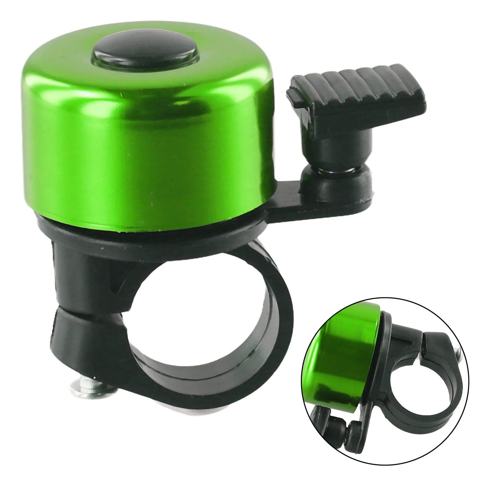 Timbre de bicicleta MTB, bocina de alarma de advertencia de seguridad para bicicleta de aleación de aluminio, fácil de instalar, timbre para manillar de bicicleta, accesorios para ciclismo: Blanco
