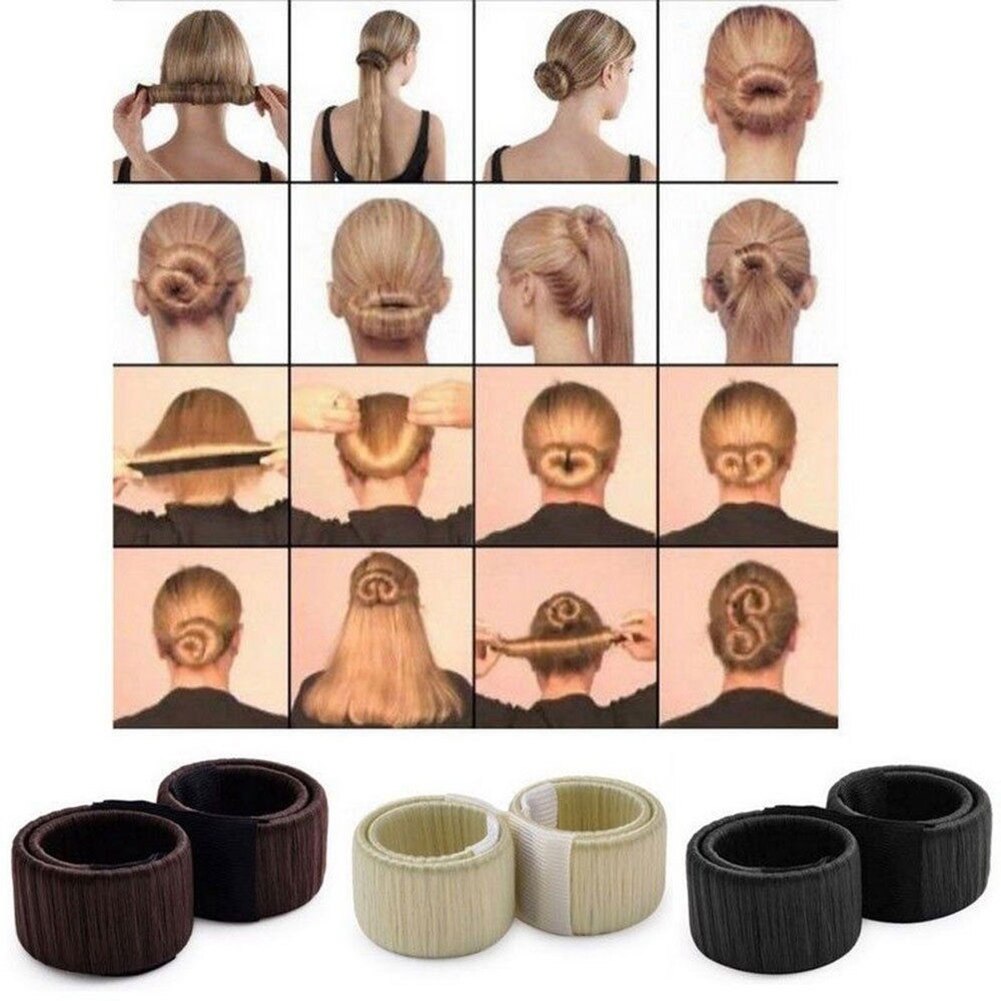 DIY Hair Accessories Synthetic Wig Donuts Bud Head Band Ball Braider Magic Tool Bun Maker Sweet French Dish Made Hair Band