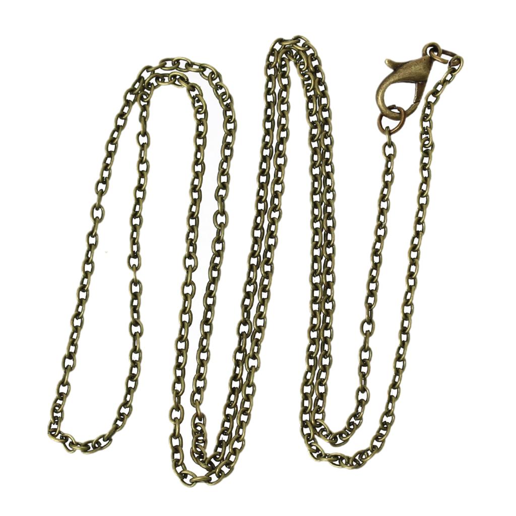 DoreenBox collana di gioielli catene portacavi in bronzo antico piombo e nichel sicuro aragosta chiusura maglione catena fai da te per le donne 62cm 12 pz