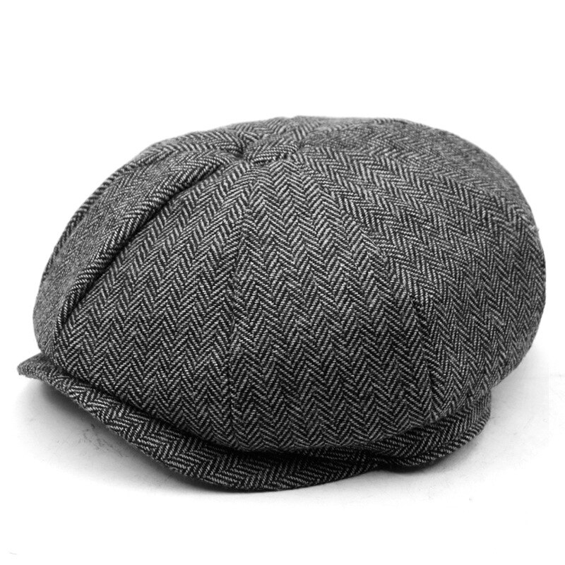Boina con patrones de espiguilla Para hombre y mujer, gorros planos informales, estilo Retro, octogonal, Para vendedor de periódicos: C1
