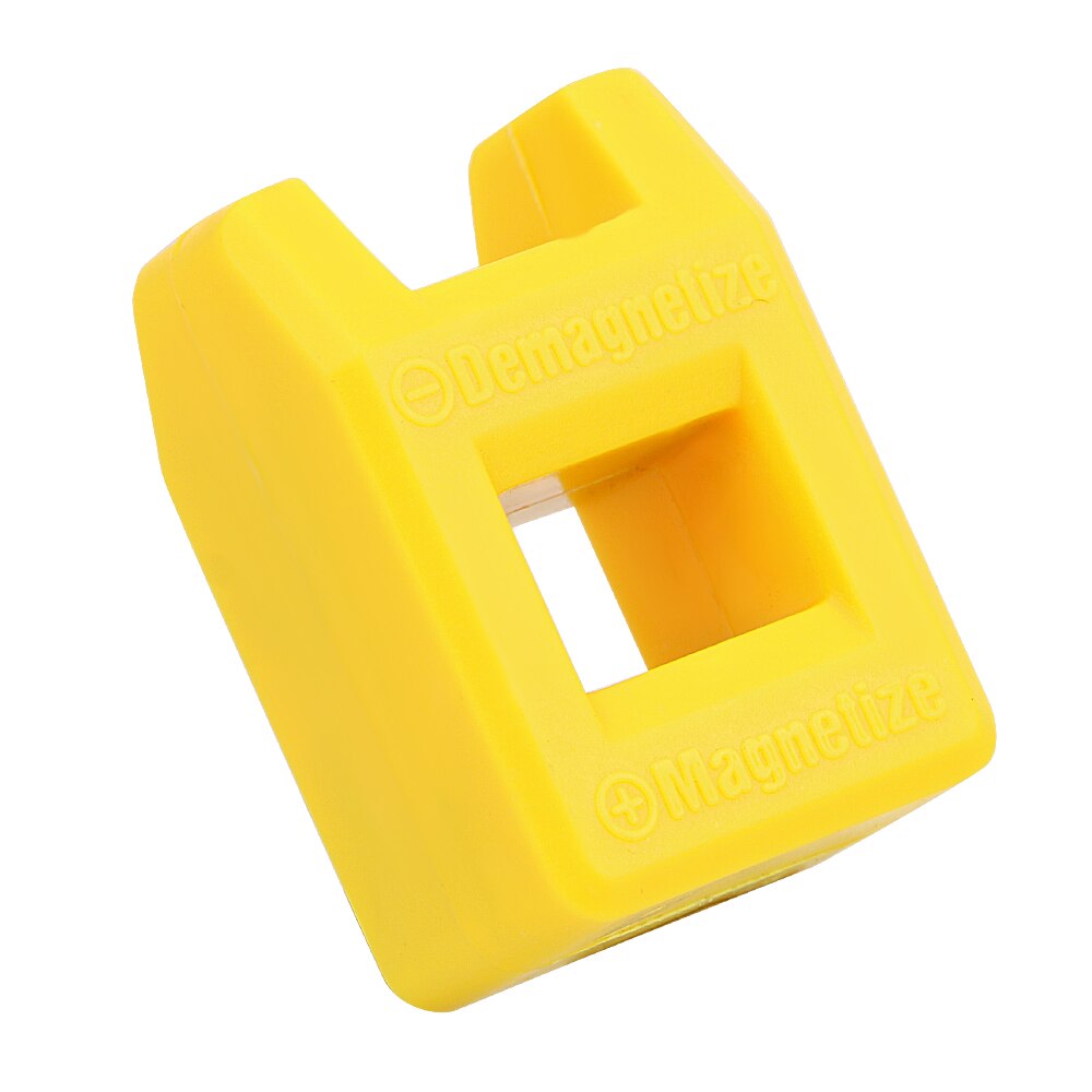 Mini 2 in 1 Screwdriver Tool Porcelain Demagnetizer Magnetizer Degausser Powerful Quickly Porcelain: YELLOW