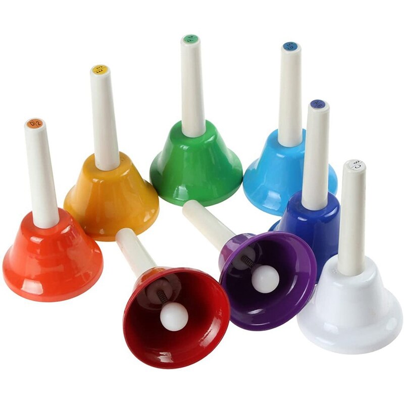 8x Note Metal niños conjunto de campana niños instrumentos musicales juguetes musicales instrumentos de percusión