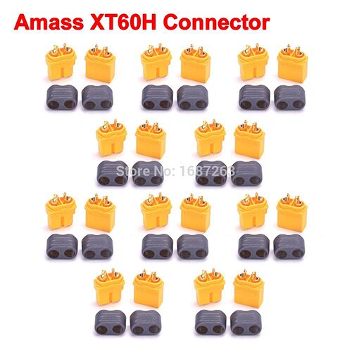 10 Pairs XT30 XT30U XT60 XT60H XT90 EC2 EC3 EC5 T Plug Battery Connector Set Male Female Gold Plated Banana Plug for RC Parts: 10pairs Amass XT60H