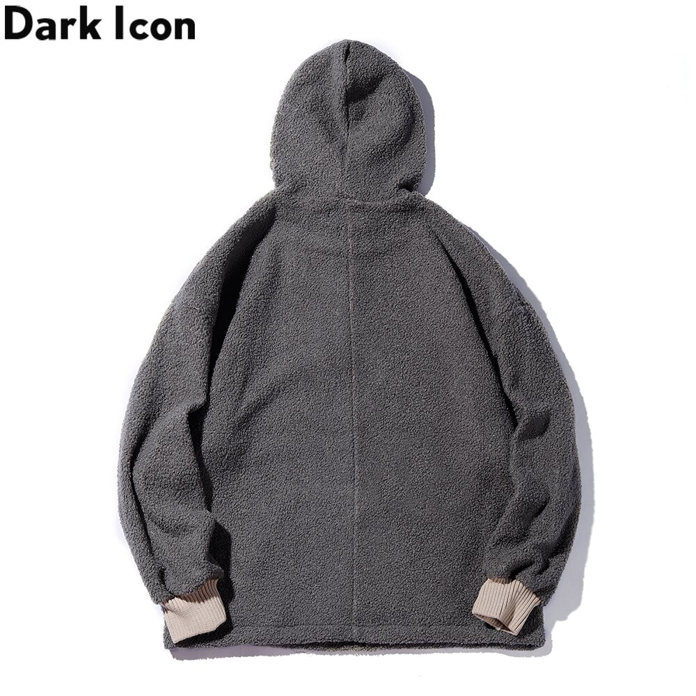 Dark Icon Fleece Pullover Men's Hoodie Autumn Oversized Sweatshirts with Hoodie Preppy Style Man Clothing