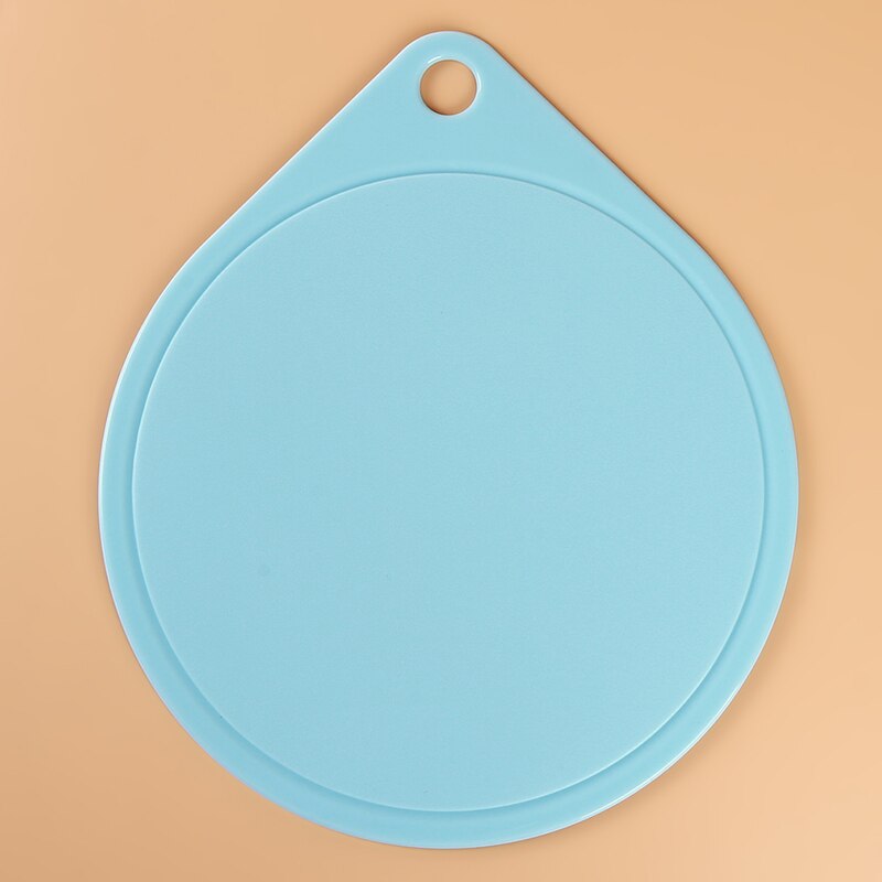 Single Cutting Board Plastic Cutting Board Kitchen Knife Set Round Non-Slip Multifunctional Cutting Board: blue