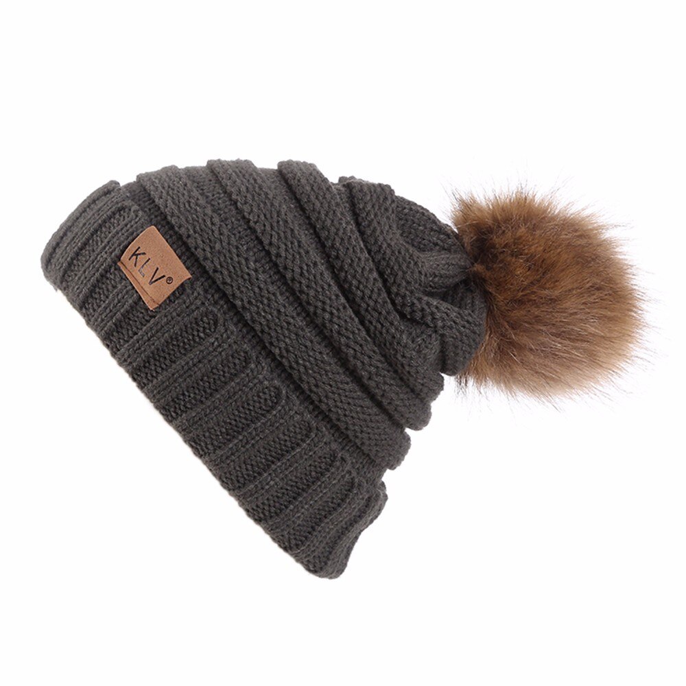 Winter Vrouwen Gebreide Muts Warme Pompoms Hoed Dikke Vrouwen Hoeden Voor Vrouwen Mutsen Caps Vrouwelijke Skullies Mutsen czapka Zimowa: Brown