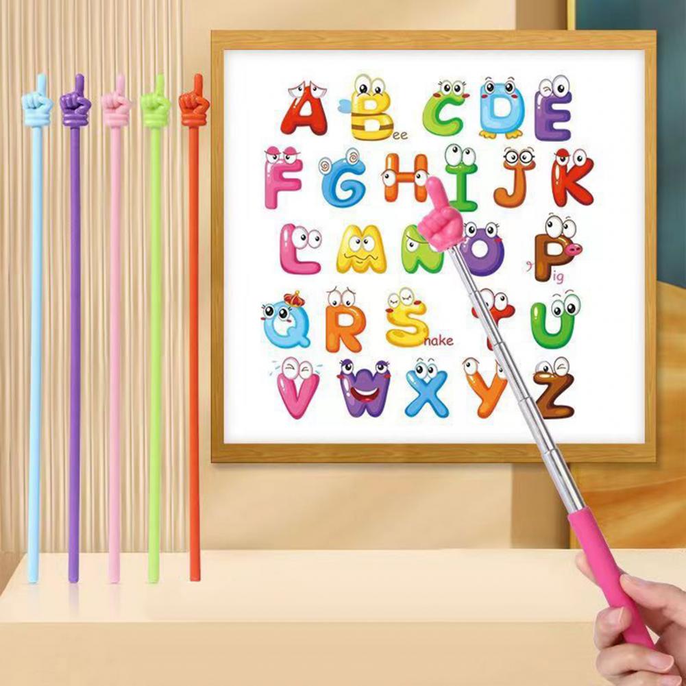 Retractable Whiteboard Pointer Telescopic Handheld Presenter Extendable Finger Stick for Classroom Teachers Whiteboard