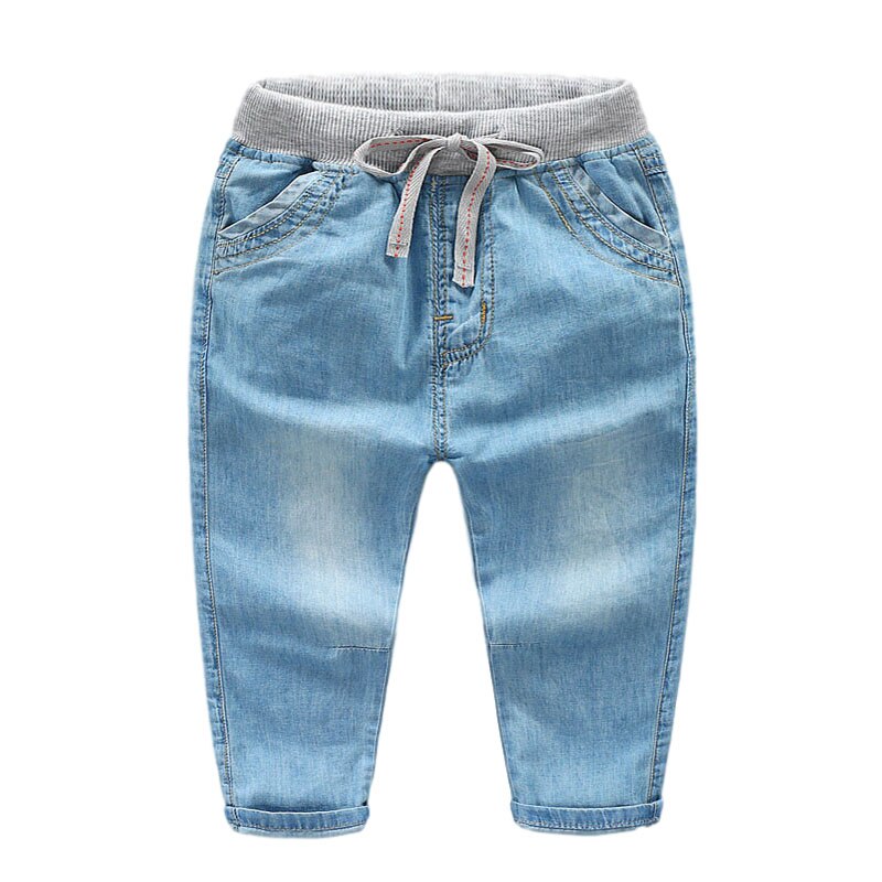 Sommer småbørn drenge bukser efterår drenge bløde tynde jeans til baby drenge bukser børnetøj børn jeans 2-5 år: Blå / 7t