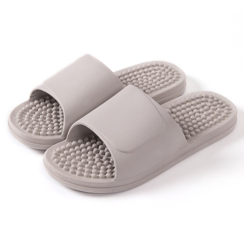 Massage Slippers Female Acupoint Foot Massage Shoes Home Soft Bottom Bathroom Non-Slip Bath Men&#39;s Breathable Wear-Resistant: Gray / 42-43