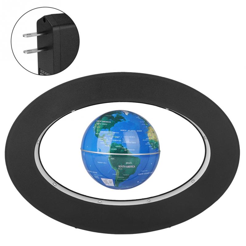Elektronische Anti Zwaartekracht Globe Magnetische Levitatie Zwevende Globe World Map Led Light Kinderen Leren Home Decor Verjaardag: Blue US Plug