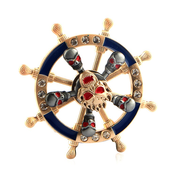 Double Bearing Hand Spinner Pirate Sailor Ship Wheel Rudder Fingertip Gyro Fidget Spinner Desk EDC Toy