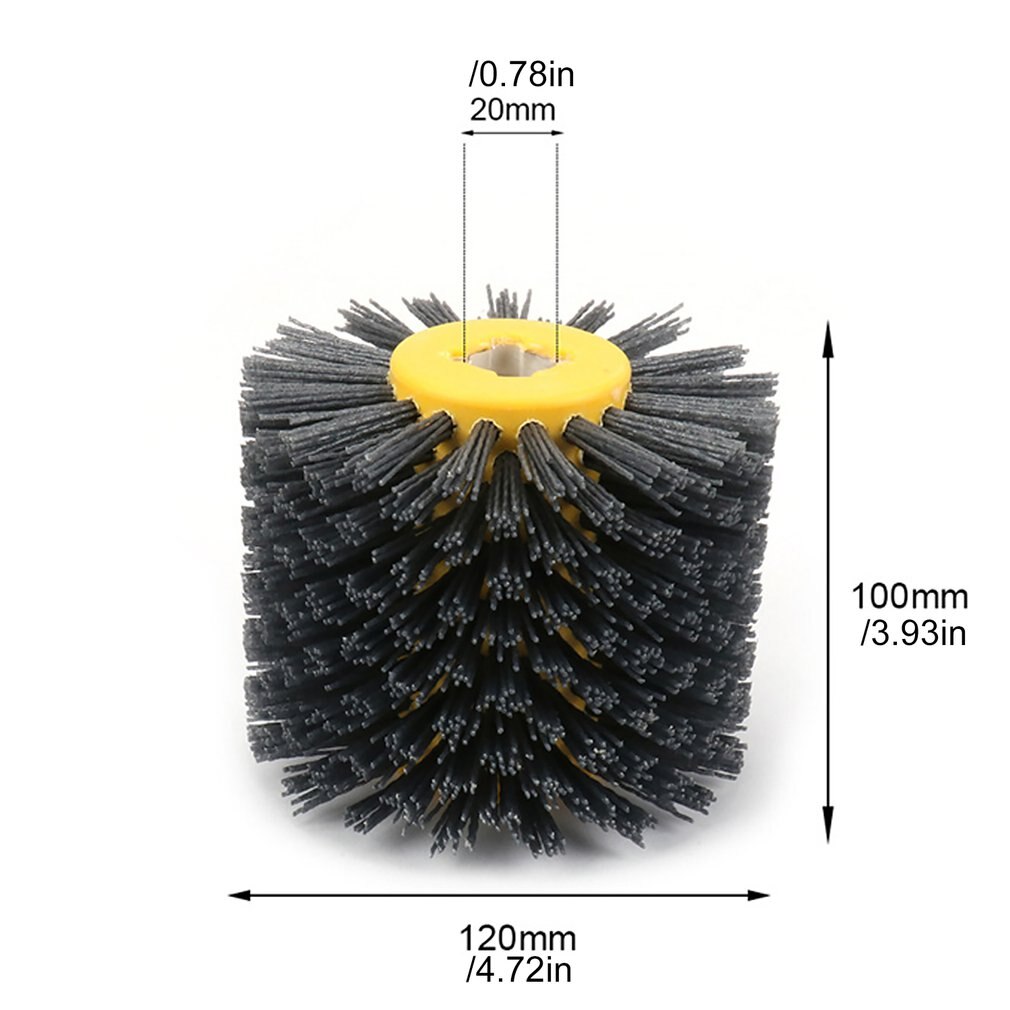 Abrasive Wire Drawing Round Brush Head Polishing Grinding Tool Buffer Wheel For Furniture Wood Sculpture Rotary Drills