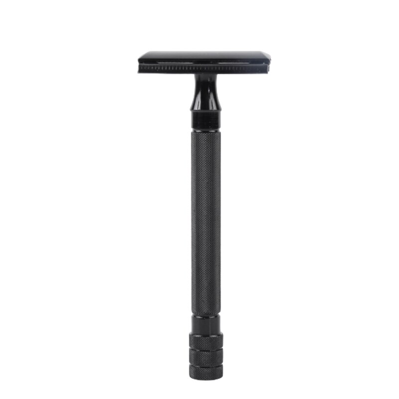Men Safety Classic Dual Edge Razor Manual Shaver Long Handle Box Safety Razors Beard Care Bathroom Products: Black