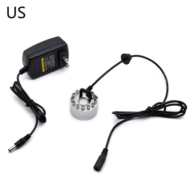 Générateur de brume ultrasonique, nébuliseur, fontaine d&#39;eau, étang, 12 LED, atomiseur, humidificateur d&#39;air, prise US/UK/EU/AU