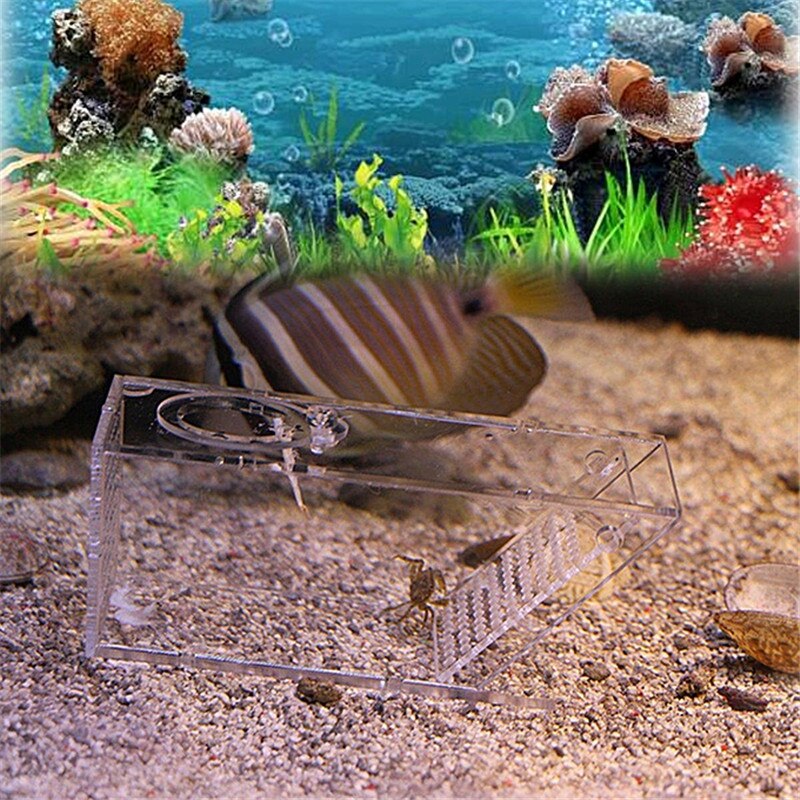 Acrylic Clear Aquarium Shrimps Crabs Trap Box One-Way Valve Fish Tank Supplies
