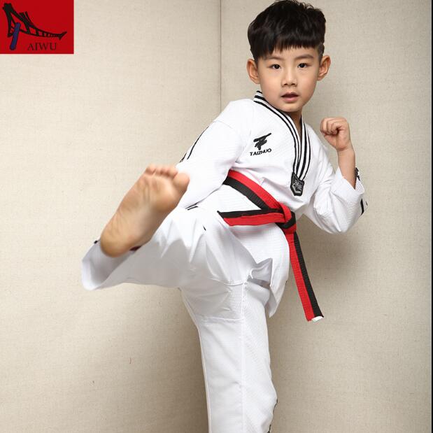 Ropa de Taekwondo multicolor para niños y niñas, dobok TKD, simple, 3 colores, novedad
