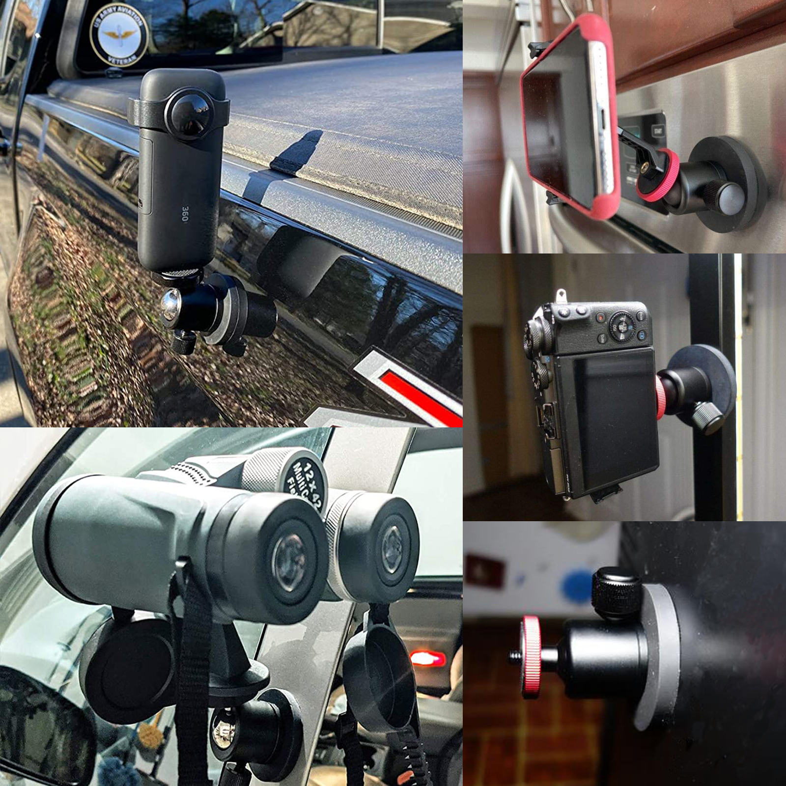 66Mm Magneet Met Rubber 1/4 Inch Schroef Magnetische Camera Mount Stand Voet Nootle Mini Bal Hoofd Zware Metalen hecht Aan Ijzer