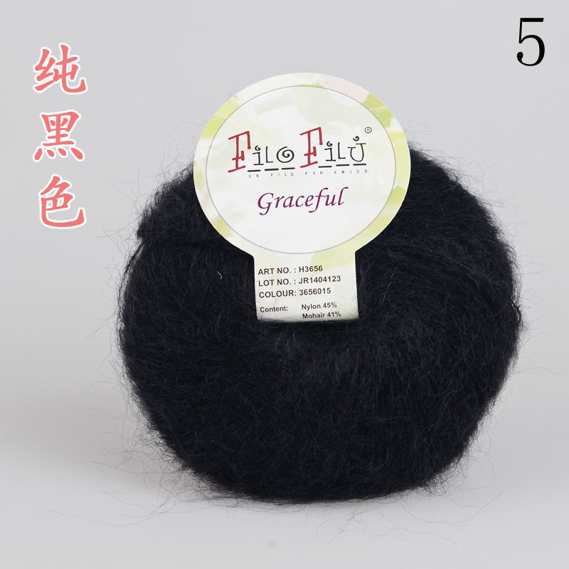 25g/ mye kamgarn myk regnbue farge mohair garn nøster hånd strikke maling farget hekle garn: 5