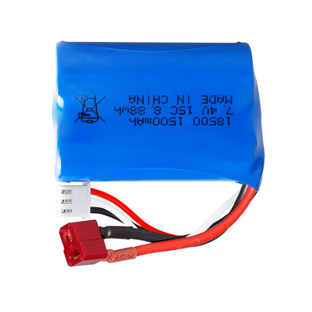 7,4 V 1500 mAh 18500 Li-Ionen-Akku mit Ladegerät für HBX 16889 16889A 16890 16890A SG1601 SG1602 1/16 4WD R/C LKW-Ersatzteile