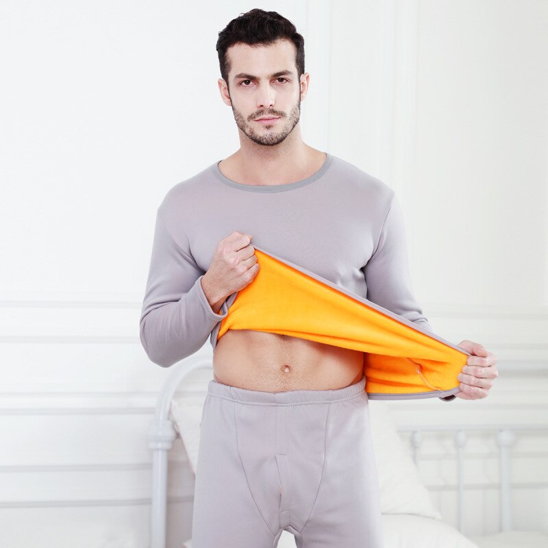 Autumn Winter Velvet Thick Thermal Underwear For Women Warm Layered Pajamas Set Cotton Thermal Male Long Johns: nanqianhui / L