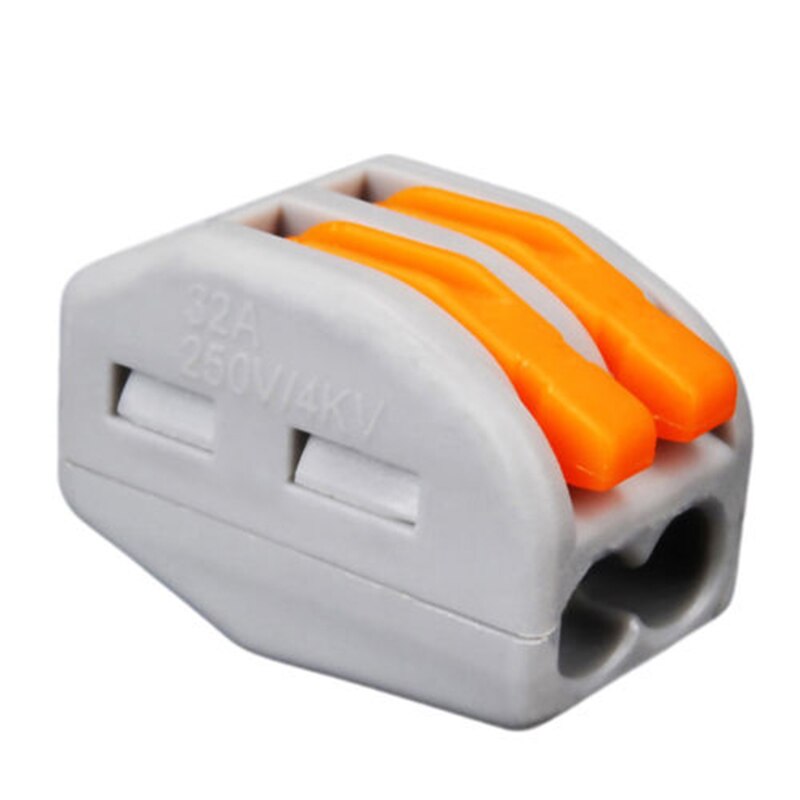 Measuring Connector Terminal 10pcs Spring Lever Block Electric Cable Wire 2-Pin 32A Way Quick-Direct