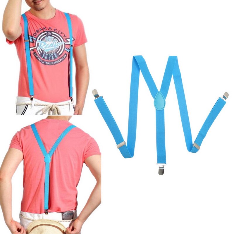 Justerbare elastiske seler til voksne unisex kvinder mænd y form elastiske clip-on seler 3 klips bukser seler: 12