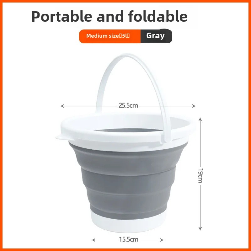 Portable Foldable Multi-Function Bucket Car Travel Fishing Pen Washing Basin Outdoor Use Collapsible Water Container Home Goods: Pink